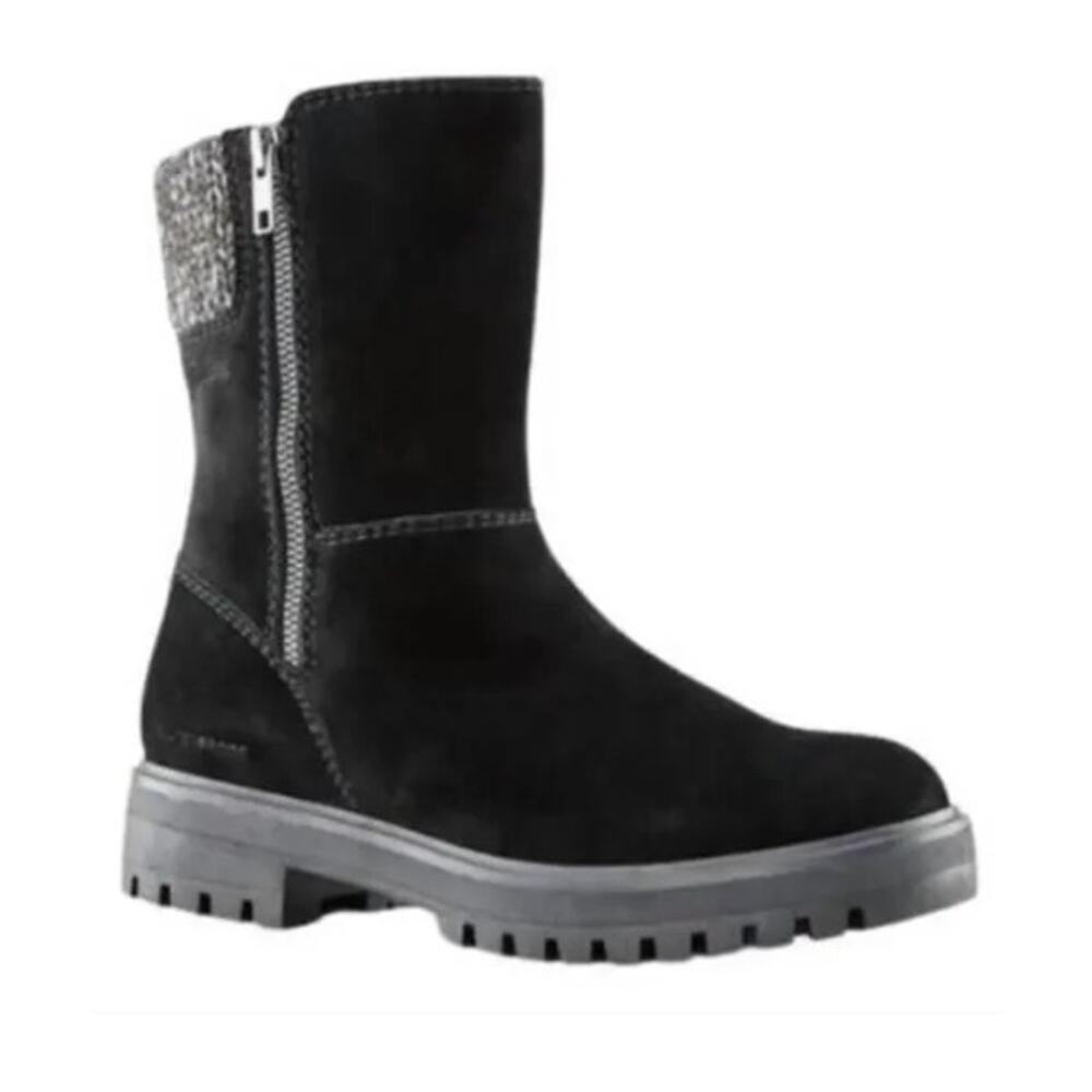 Cougar Neptune Mid Suede Waterproof Boots Neptune Black Lug Sole Womens 8 NWT